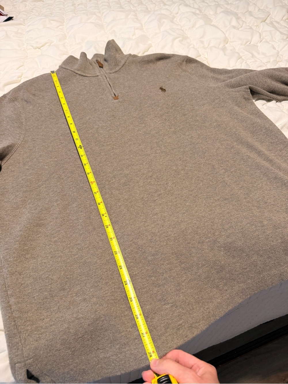 Ralph Lauren Men's Half-Zip Sweater in Heather Taupe